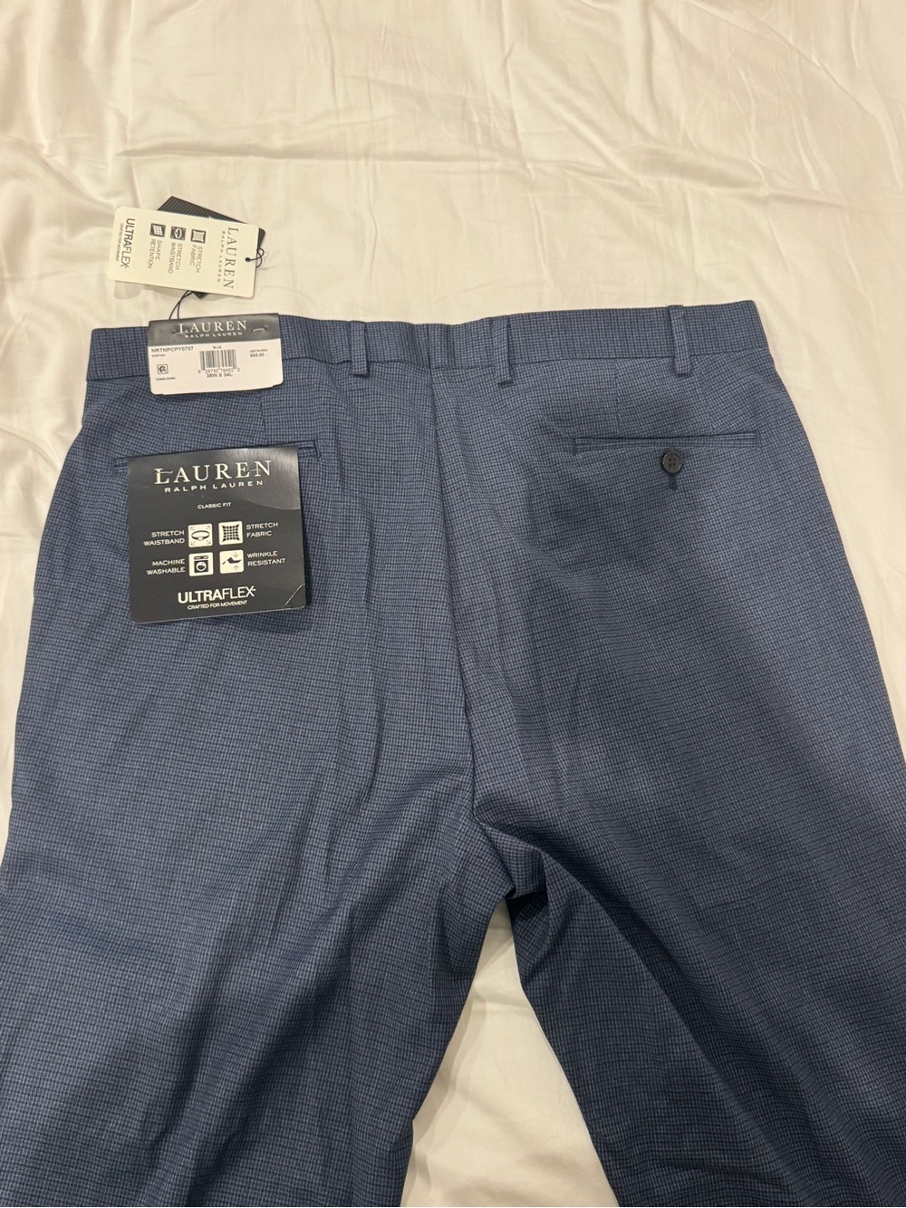 NEW Ralph Lauren UltraFlex Dress Pants 38x34 Blue Classic Fit NWT